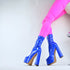 Stylish Premium Women's Ankle Boots with Mega XXL Platform High Heels - Black and Blue Patent Finish